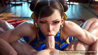 3D animation of Chun Li from Street Fighter getting fucked by FullNelson